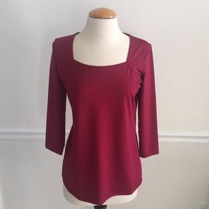 SUSAN GRAVER LIQUID KNIT XXS Magenta 3/4 slvs NWOT